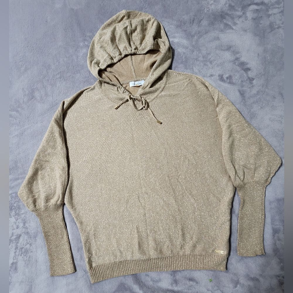 Calvin Klein GOLD LUREX THREAD HOODIE, Size S